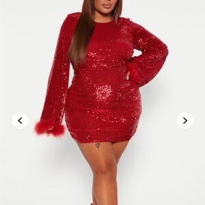 Fashion Nova Red Sequin Dress